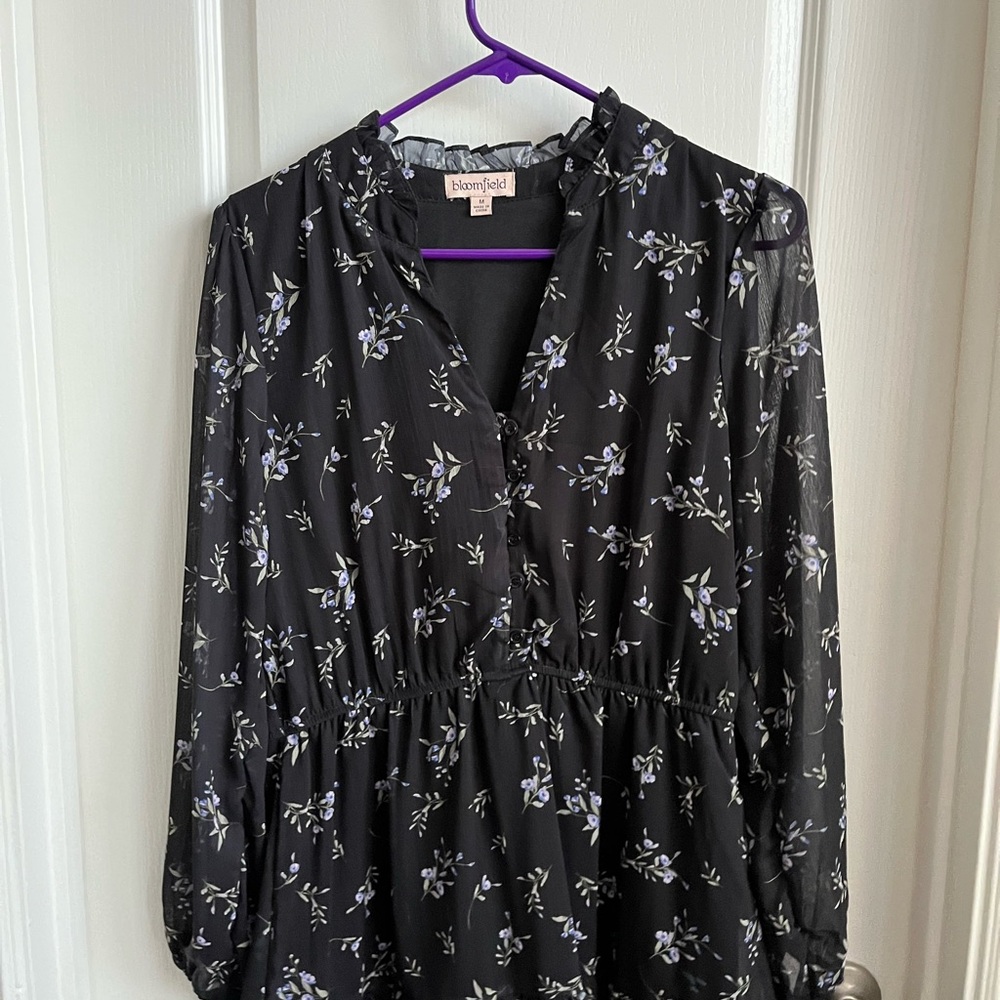 Black Floral Mini Dress